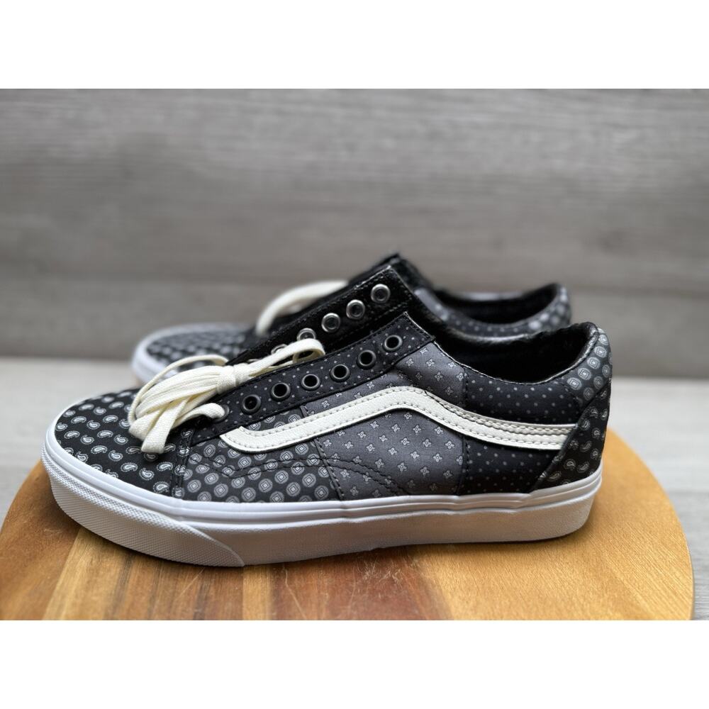 Vans Old Skool Black Gray White Patchwork Tie Pri… - image 2